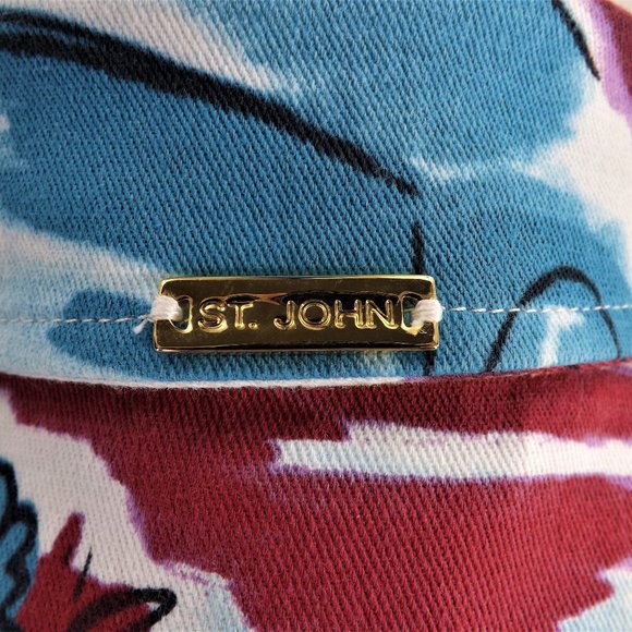 NEW * St John Sport By Marie Gray Colorful Zip Up w Pockets Jacket Windbreaker M - Picture 13 of 16